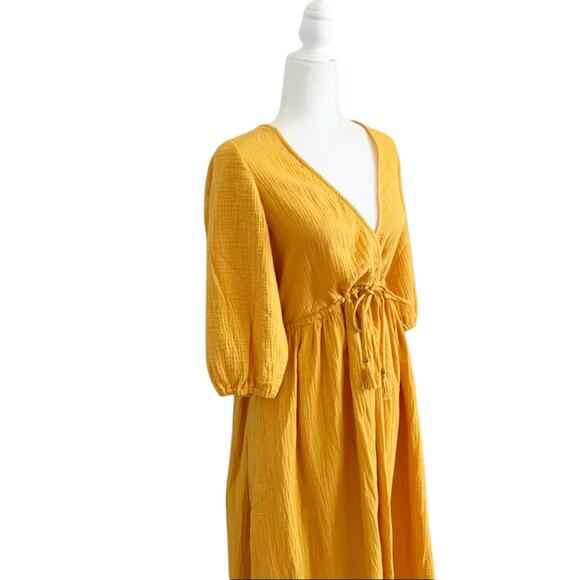 Bird & Knoll Alijandra Maxi Dress XS Yellow NWT - Picture 5 of 15
